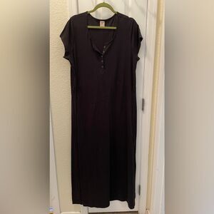 Faded Glory Black Polo Collar Maxi Dress